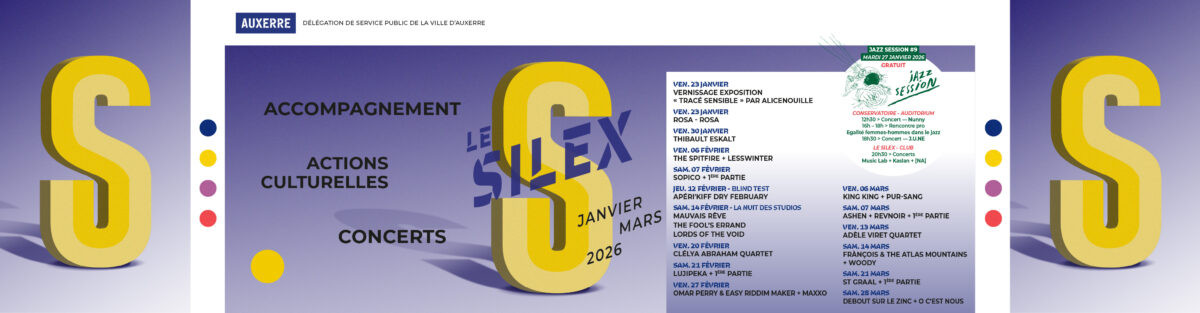 Le Silex concerts janvier – mai 2026